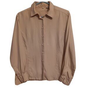Cypress Grove Silk Beige Blouse Size Medium